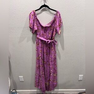 Isabel Maternity by Ingrid & Isabel Purple Off-the-Shoulder Maxi Dress